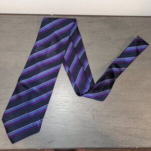 *3 FOR $9* Express Vintage 100% Silk Striped Navy Dark Textured Tie Necktie Neck